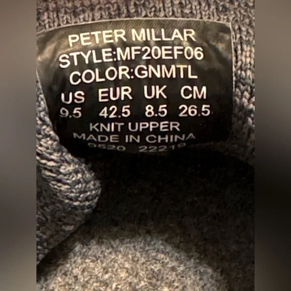 Peter Millar Hyperlight Glide Shoes Men's Size 9.5 Gunmetal Gray Sneakers Golf - Picture 8 of 11